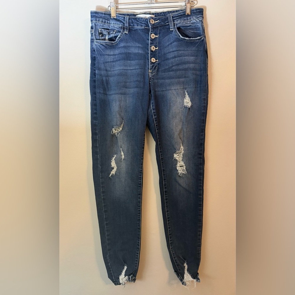 KanCan Chelsea High Rise Super Skinny Dark Wash Blue Jeans Size 11/29 - Picture 3 of 13